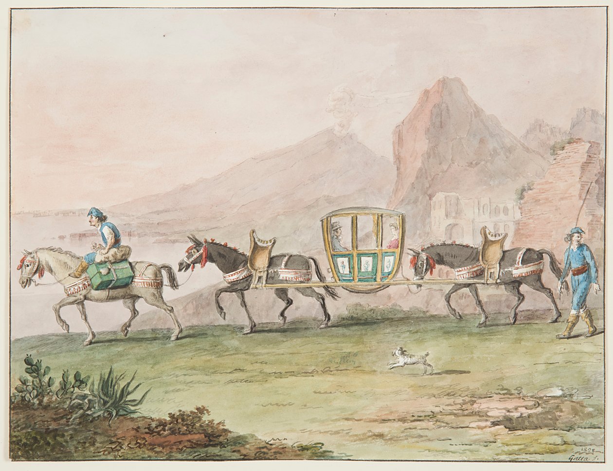 Viagem de liteira de Saverio della Gatta