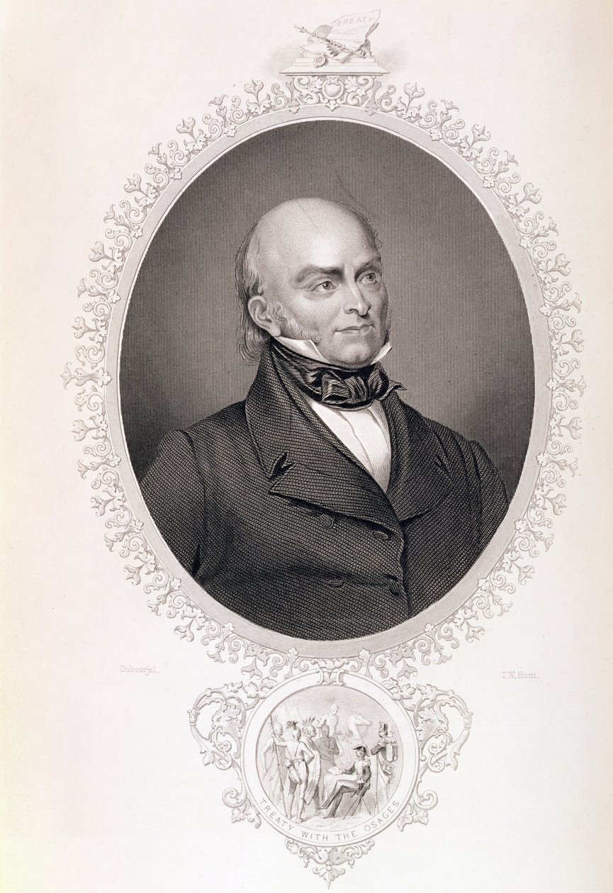 John Quincy Adams, de "A História dos Estados Unidos", vol. II, de Charles Mackay, gravado por TW Hunt de Savinien Edme Dubourjal