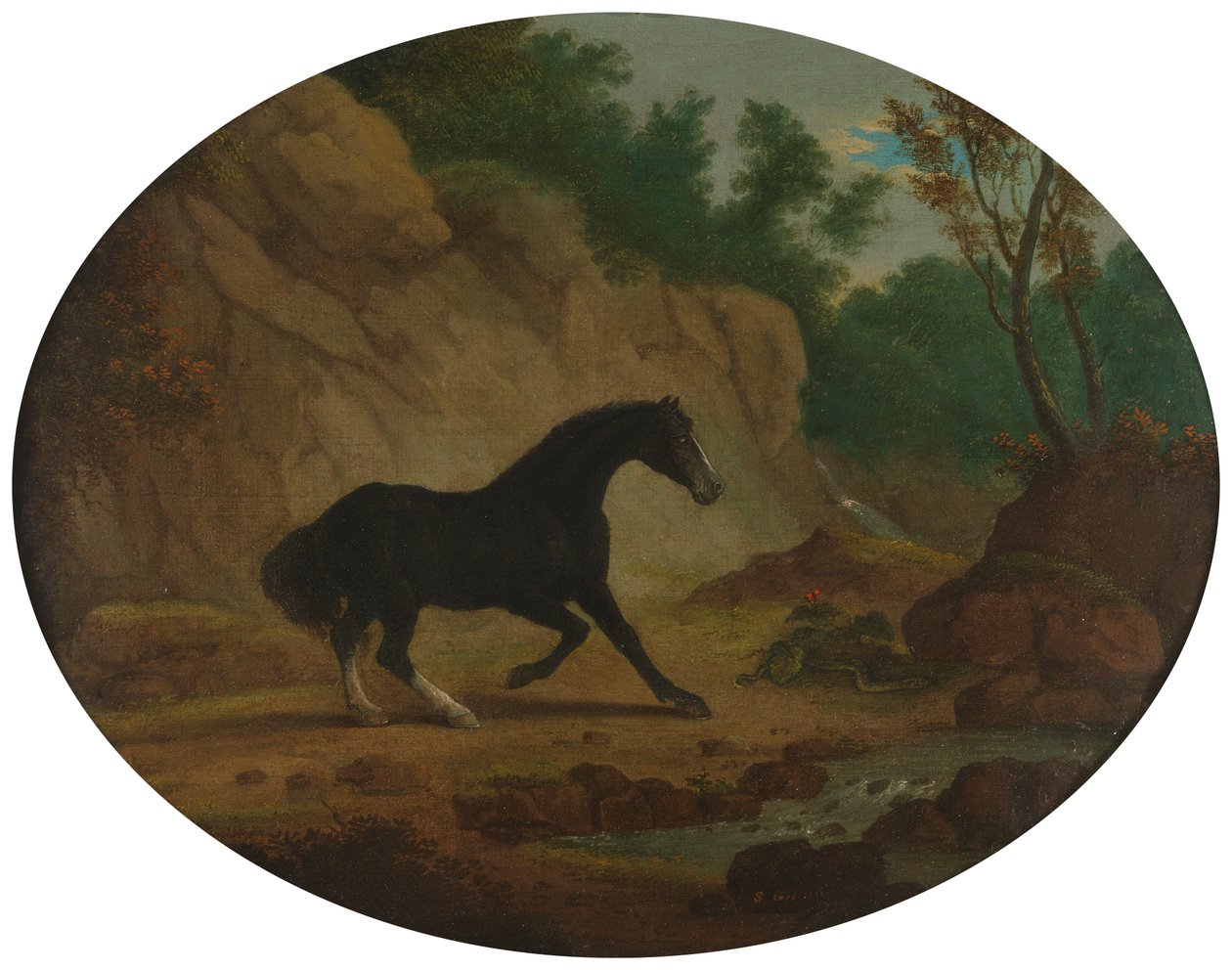 Um cavalo assustado por uma cobra de Sawrey Gilpin