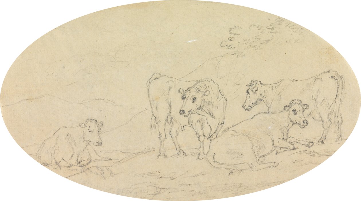 Quatro vacas num campo de Sawrey Gilpin