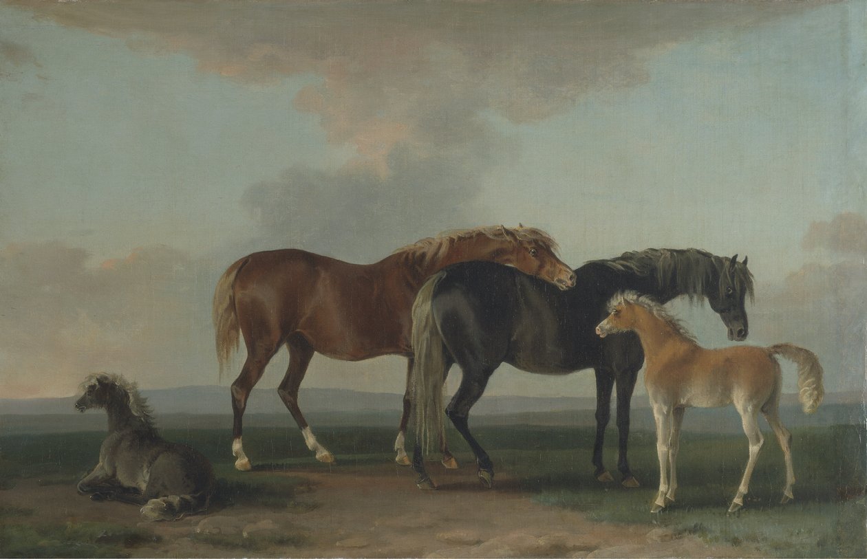 Éguas e potros (óleo sobre tela) de Sawrey Gilpin
