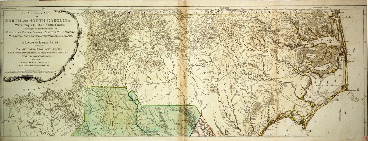 Mapa da Carolina do Norte e da Carolina do Sul de Sayer & Bennett