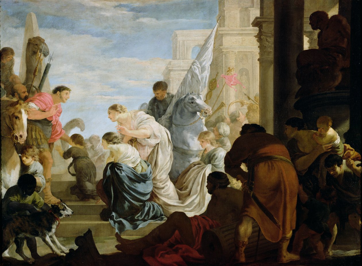 O Encontro de Antônio e Cleópatra, c.1645 de Sébastien Bourdon
