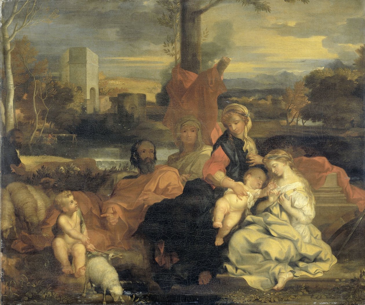 O Casamento Místico de Santa Catarina de Sébastien Bourdon (follower of)