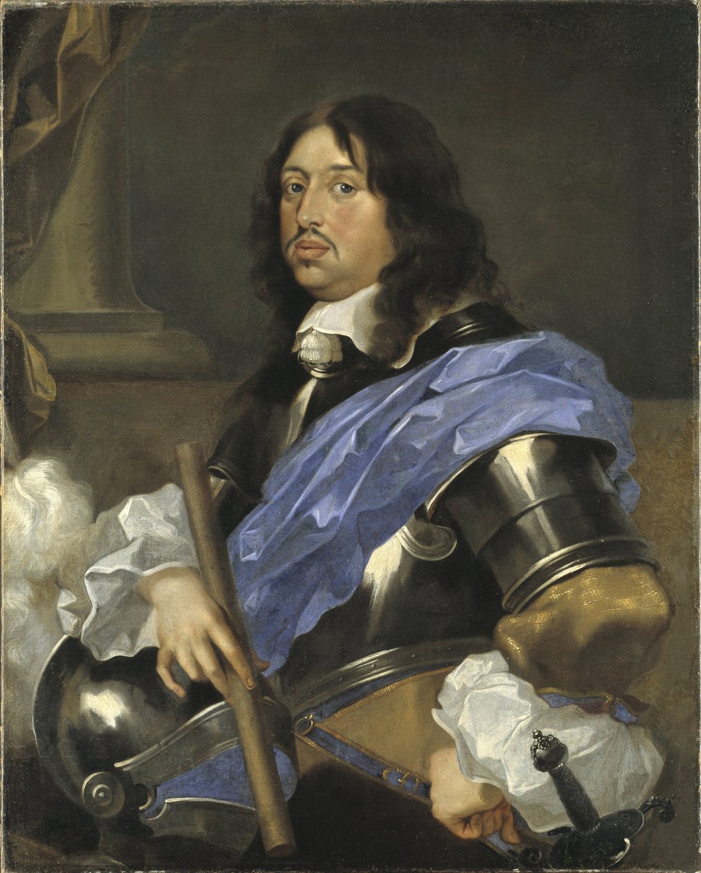 Charles X Gustav King of Sweden - Retrato do Rei Charles X Gustav da Suécia (1622-1660), de Bourdon, Sebastien (1616-1671). Óleo sobre tela. Tamanho: 102x82 cm. Nationalmuseum Estocolmo de Sébastien Bourdon
