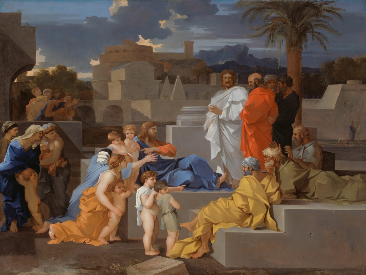 Cristo Recebendo as Crianças, c. 1655. de Sébastien Bourdon