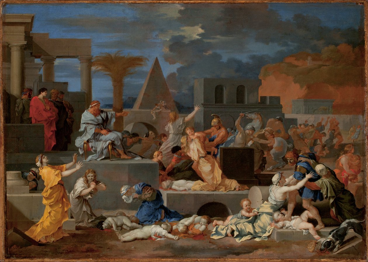 O Massacre dos Inocentes (óleo sobre tela) de Sébastien Bourdon