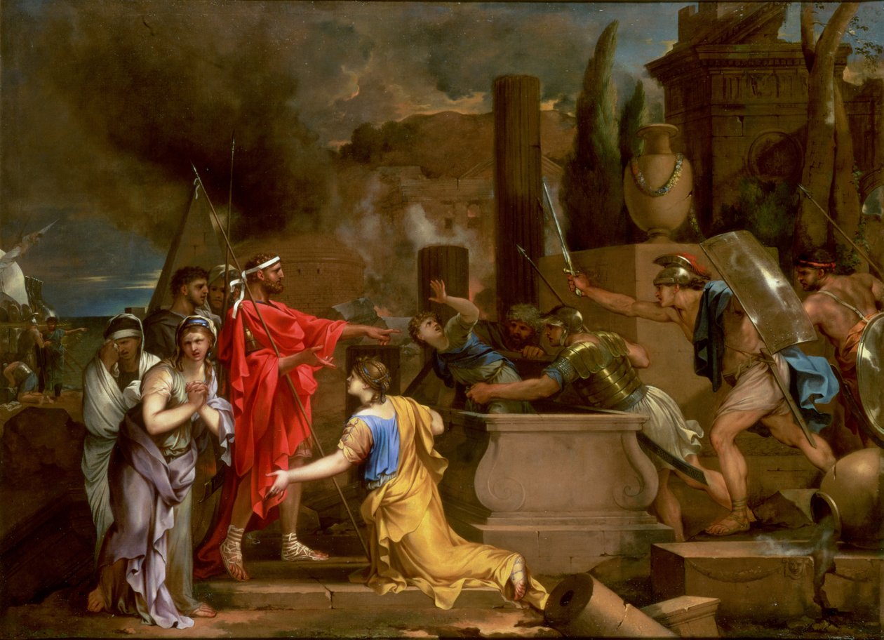 Ulisses descobrindo Astyanax na tumba de Hector, c.1654-56 de Sébastien Bourdon