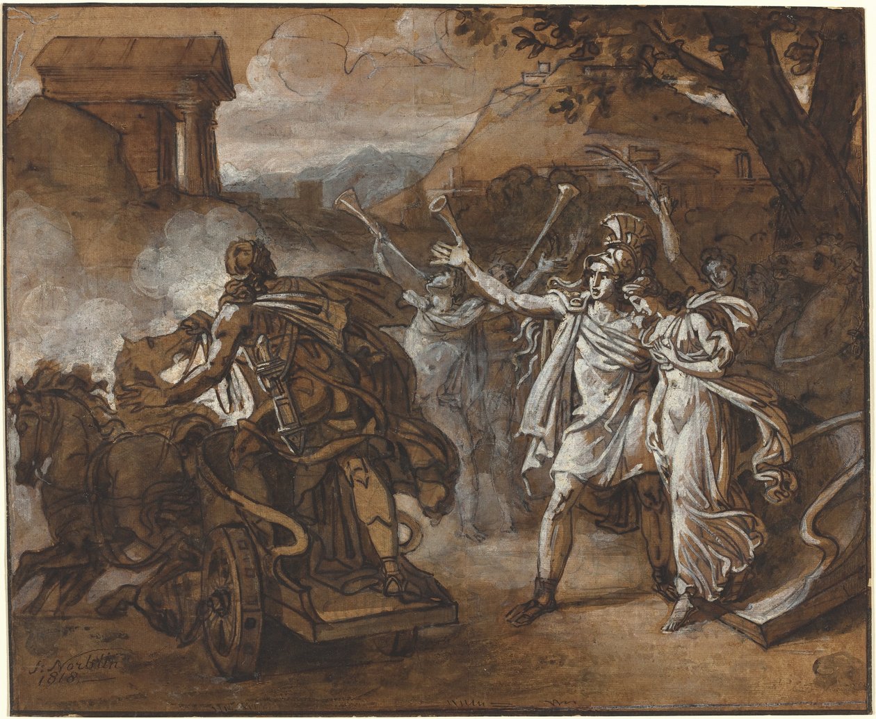 Castor e Pollux resgatando Helen de Sébastien Louis Guillaume Norblin de la Gourdaine