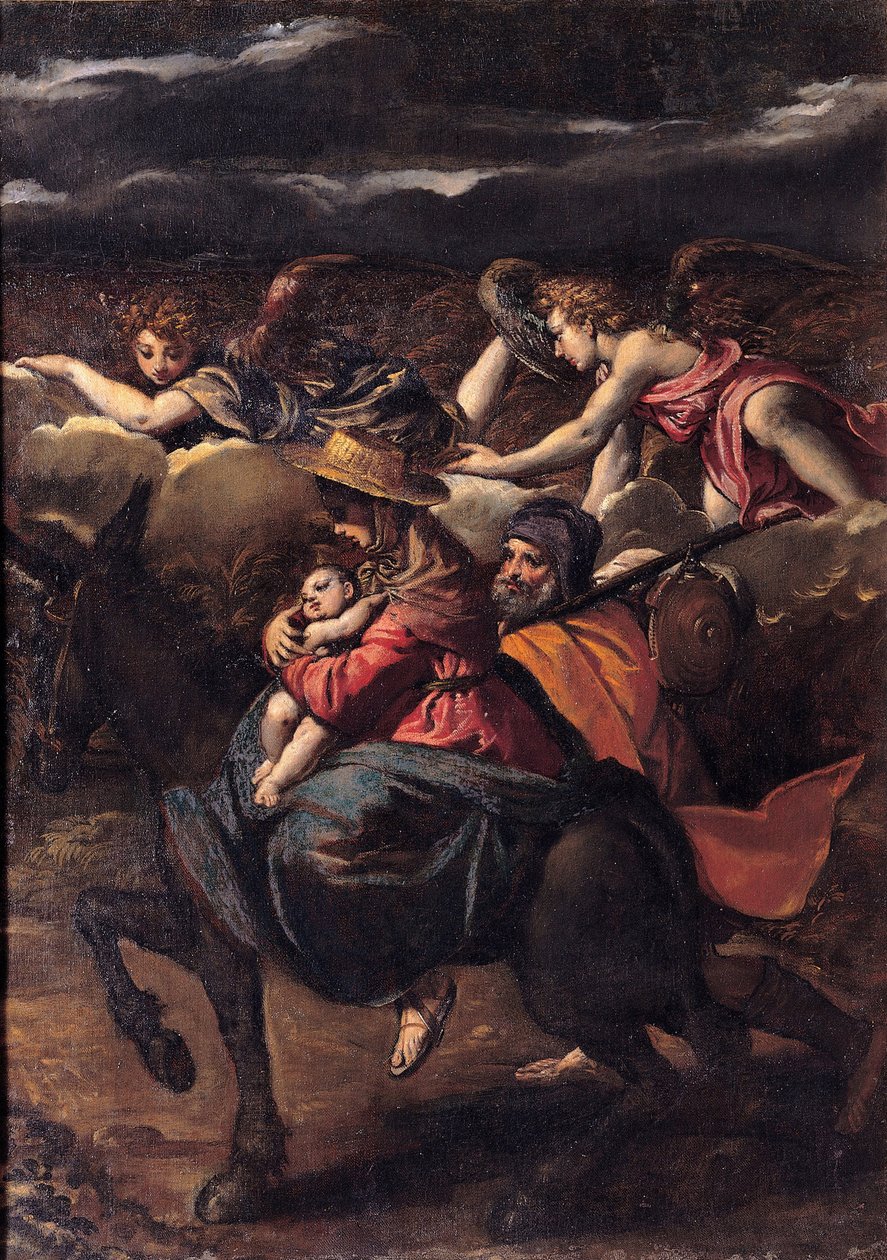A fuga para o Egito, 1585 de Sigismondo Scarsellino