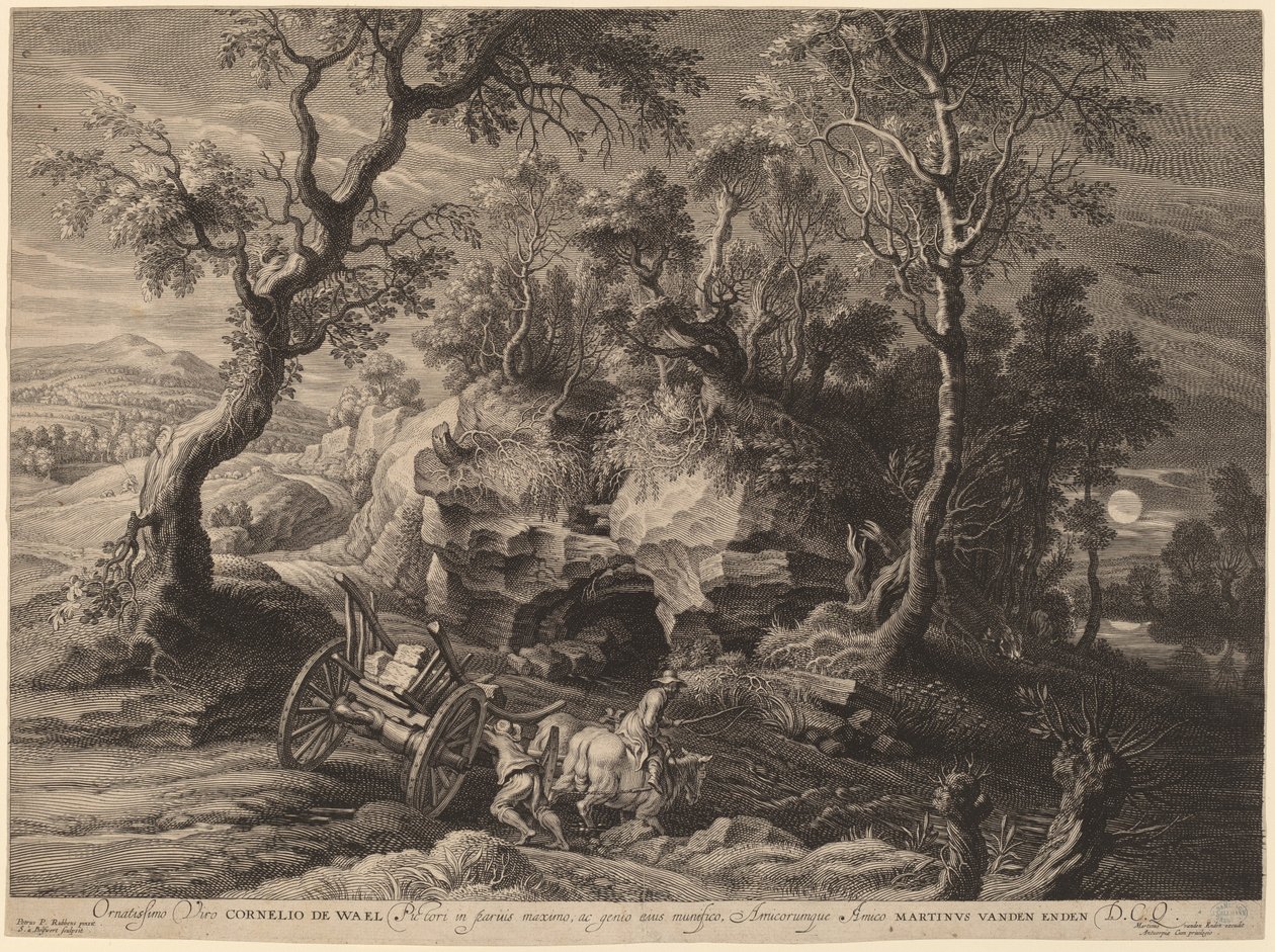 Paisagem rochosa de Schelte Adams Bolswert after Sir Peter Paul Rubens