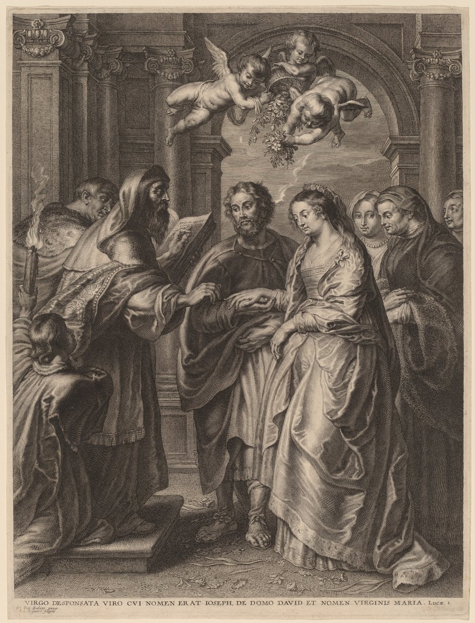 O Casamento da Virgem de Schelte Adams Bolswert after Sir Peter Paul Rubens