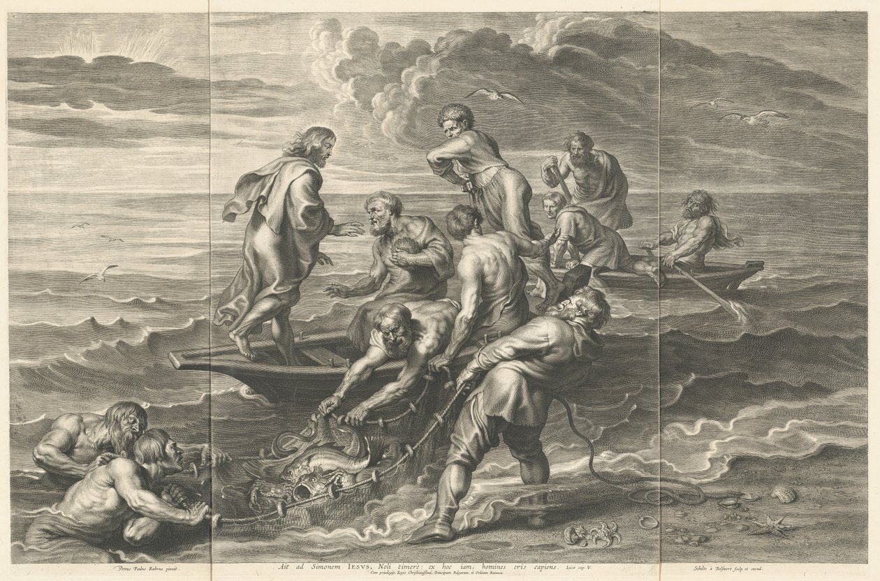 O Miraculous de Peixes de Schelte Adams Bolswert after Sir Peter Paul Rubens