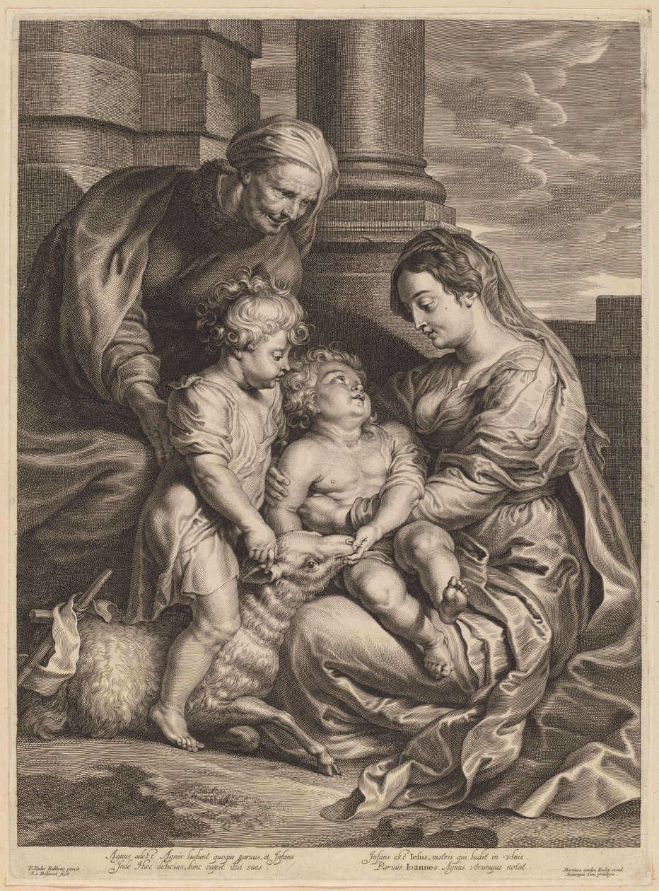 A Virgem e o Menino com Santa Ana e São João de Schelte Adams Bolswert, after Sir Peter Paul Rubens