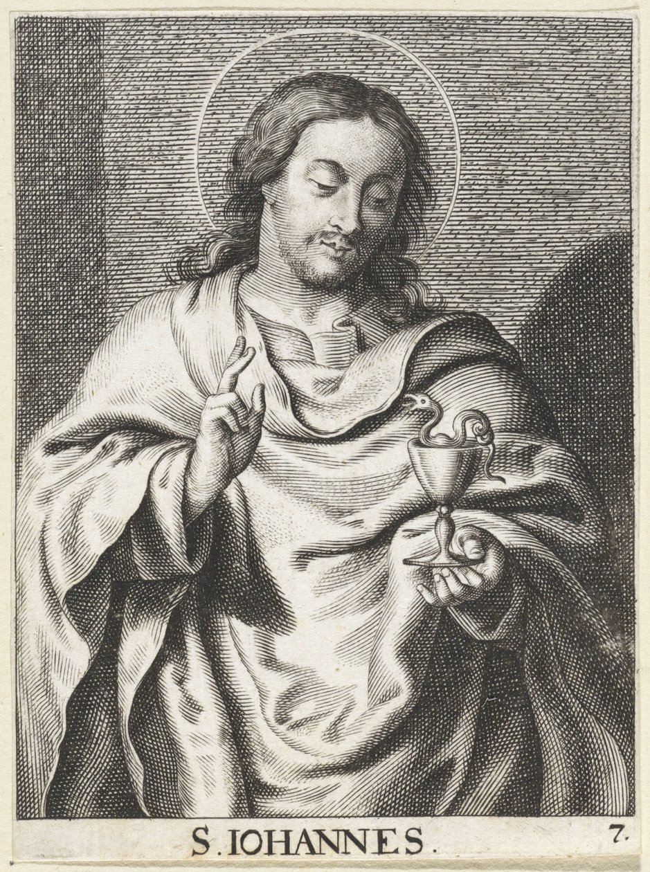 São João Evangelista S. Johannes (título no objeto) Cristo, Maria e os Apóstolos (título da série) de Schelte Adamsz. Bolswert (possibly)