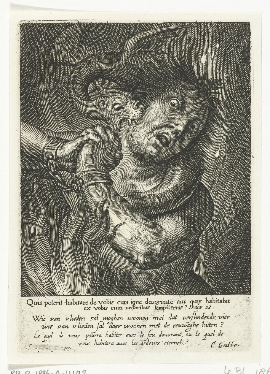 Alma no inferno mordida por monstro
Vélins (título da série) de Schelte Adamsz. Bolswert