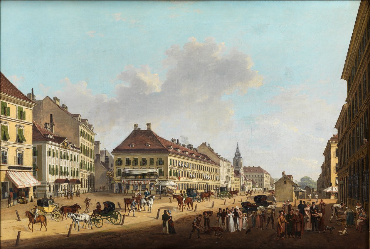Teatro em Leopoldstadt, 1825. de Scheyerer