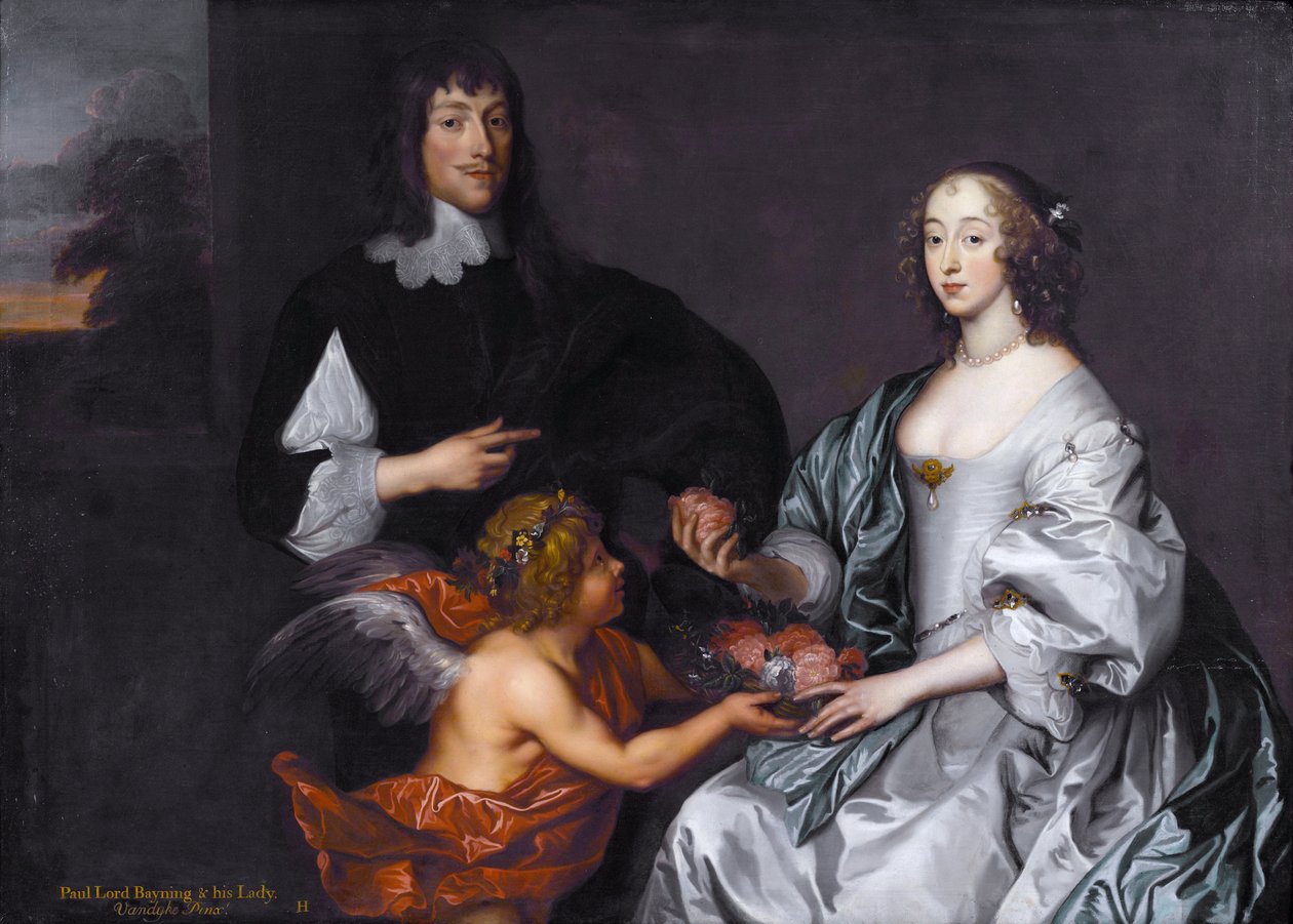 Paul Bayning, 2º Visconde Bayning de Sudbury e Penelope (1620-1647) filha de Sir Robert Naunton de Anthony van Dyck
