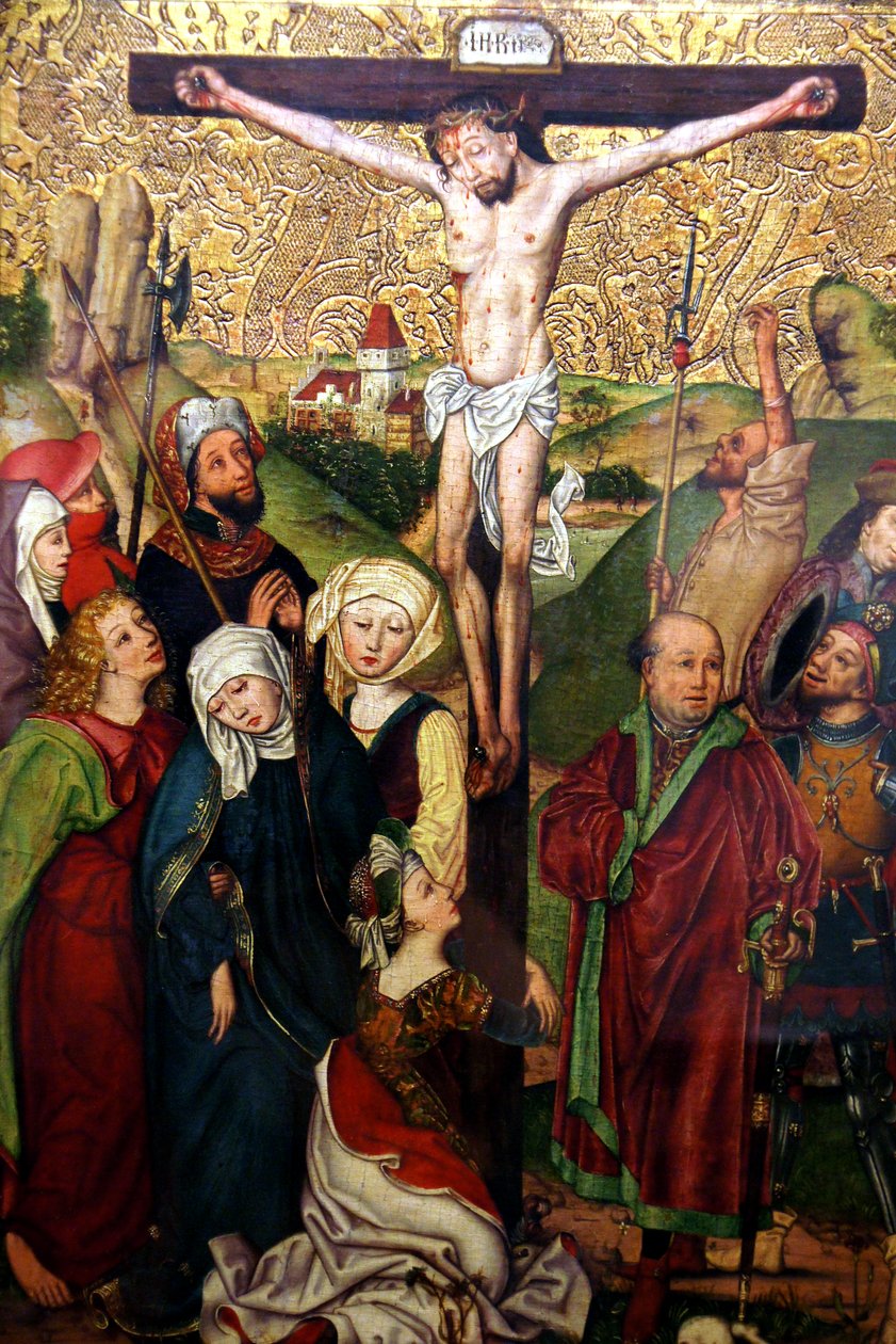 Crucificação e Lamentação de Cristo, c. de School of Michael Wolgemut