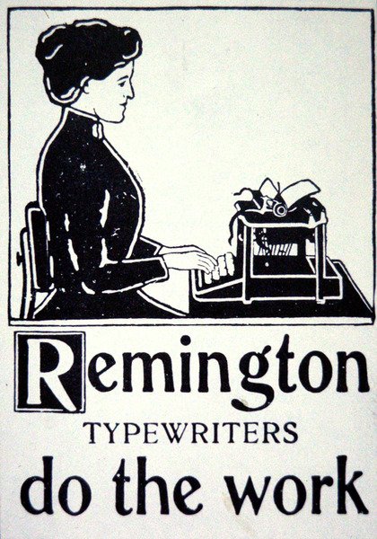 Anúncio para máquinas de escrever Remington de School American