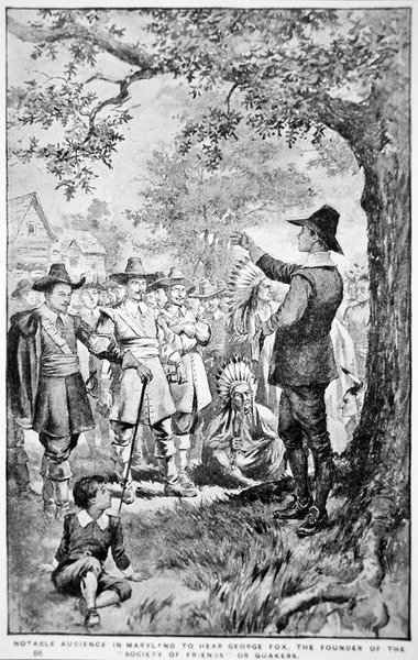 Pregação de George Fox em Maryland de School American