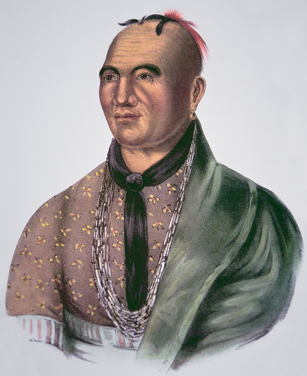 Joseph Brant (1742-1807) Chefe dos Mohawks (cor litho) de School American