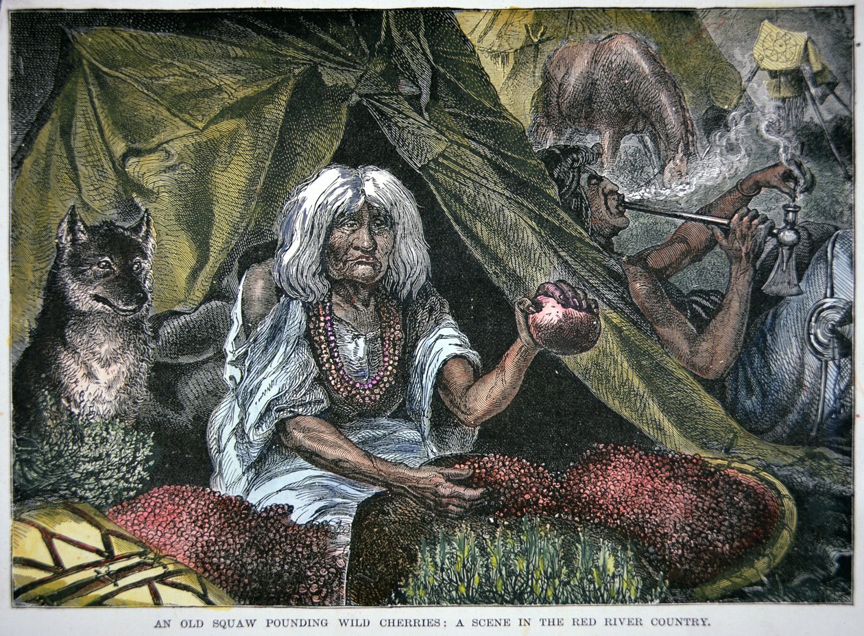 Native American Food (gravura colorida) de School American