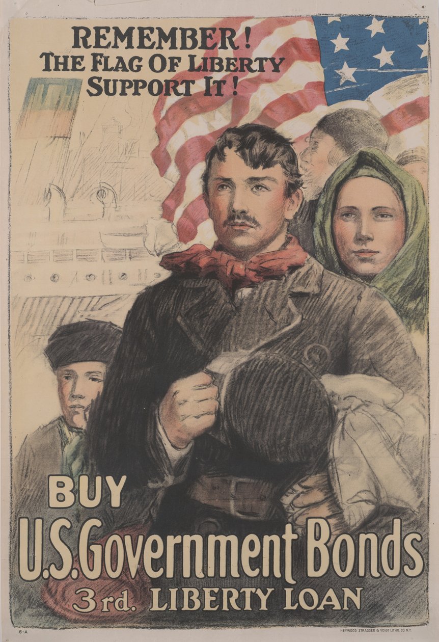 Lembrem-se! A bandeira da liberdade apoia-a! Compre títulos do governo dos EUA, 3º Empréstimo da Liberdade de School American