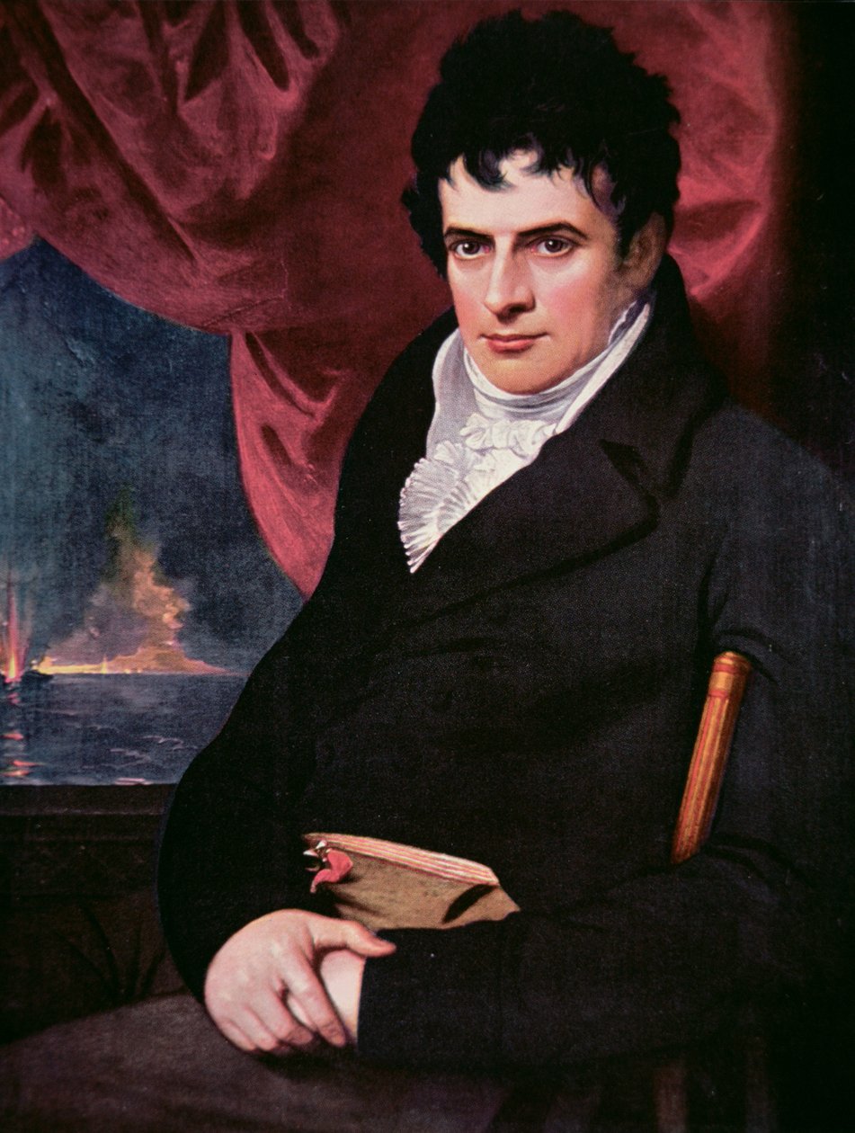 Robert Fulton (1765-1815) (óleo sobre tela) de School American