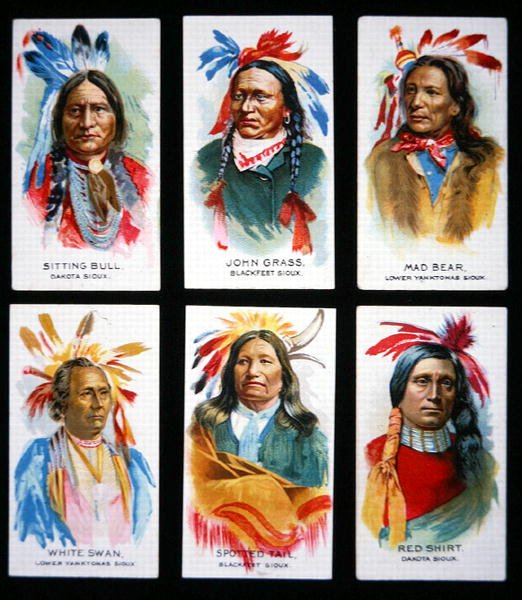Seis Líderes Sioux Notáveis (cor litho) de School American