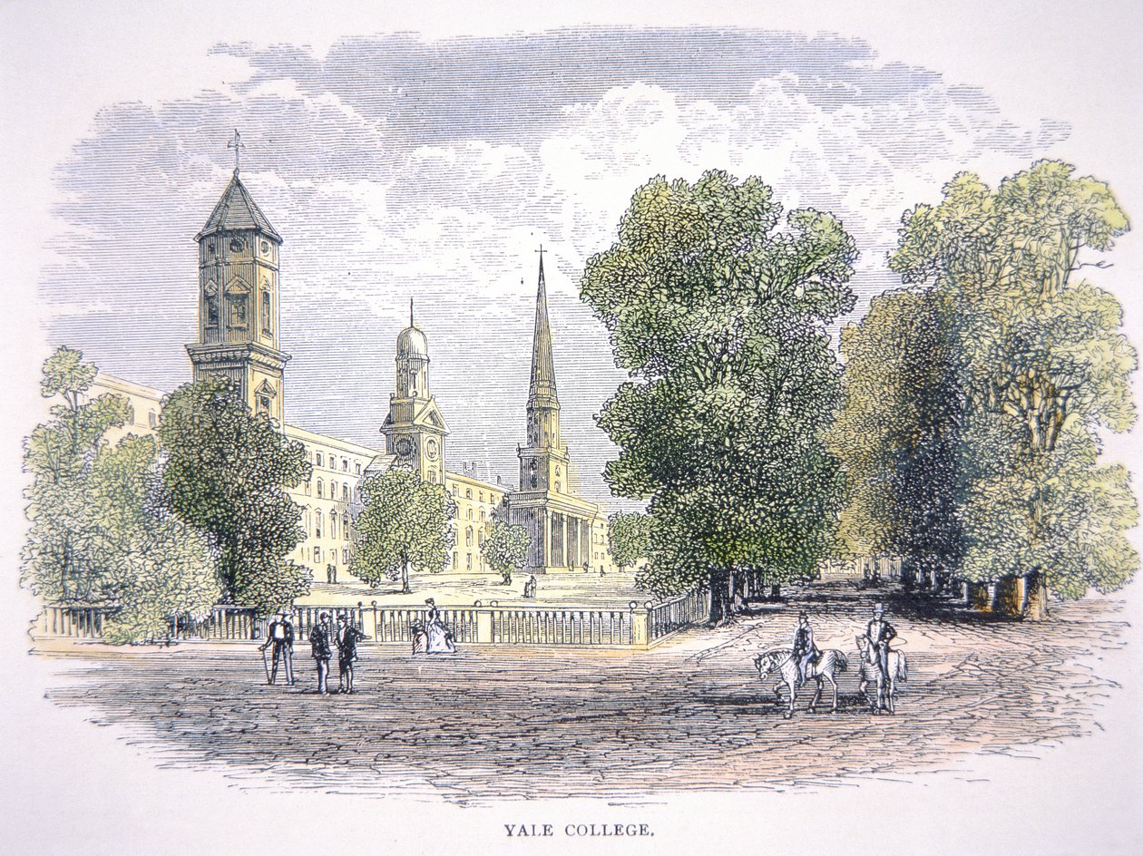 Universidade de Yale, New haven, Connecticut (cor litho) de School American
