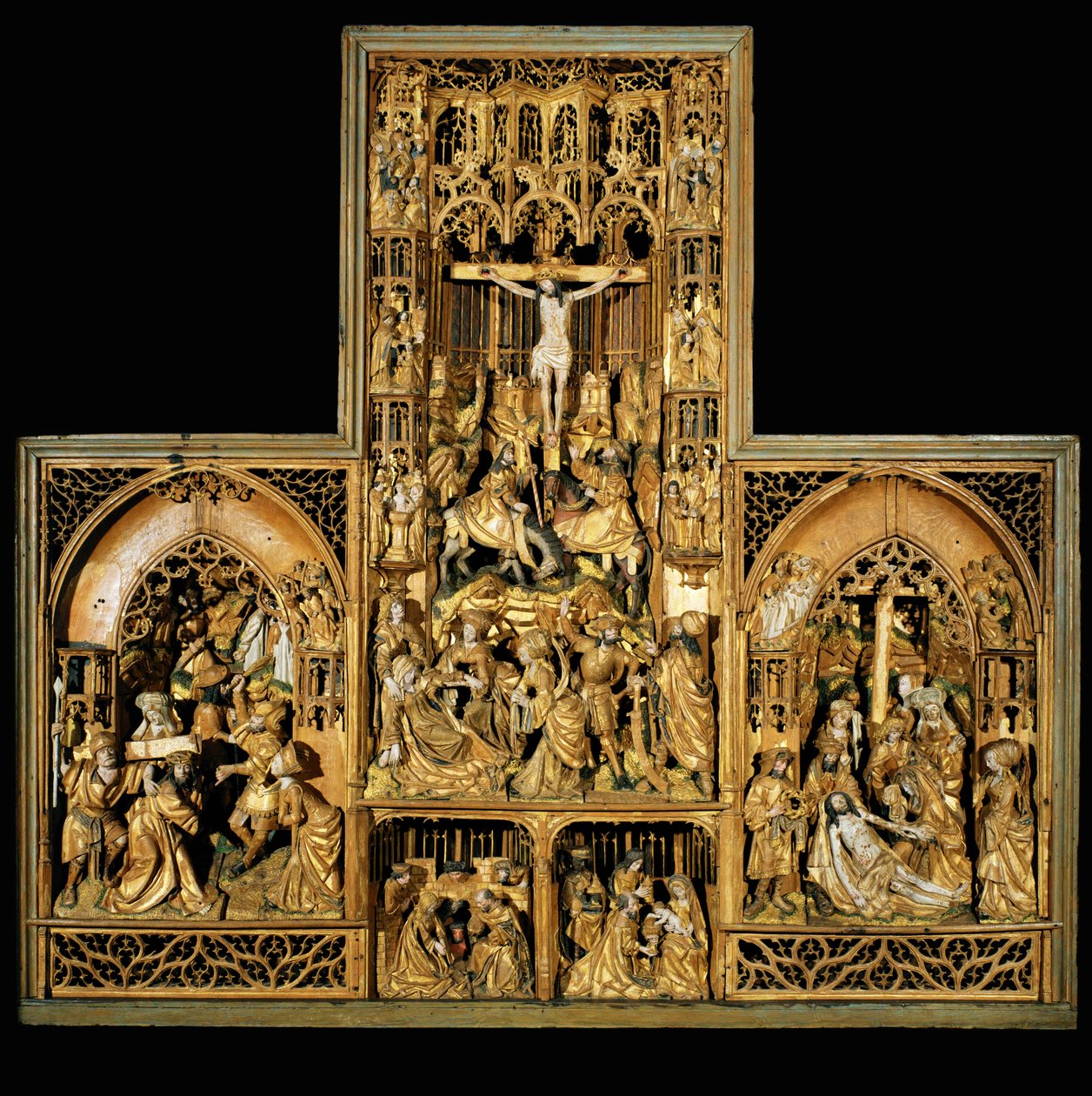 Altar da Paixão, c.1500-10 (carvalho) de School Antwerp