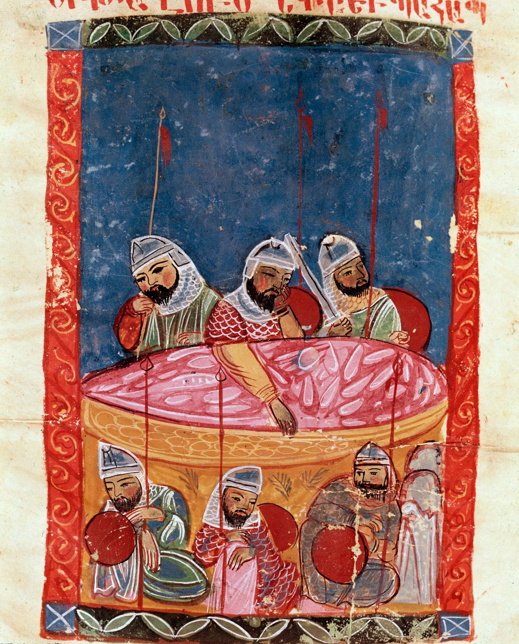 Guardas no túmulo de cristo (miniatura de School Armenian