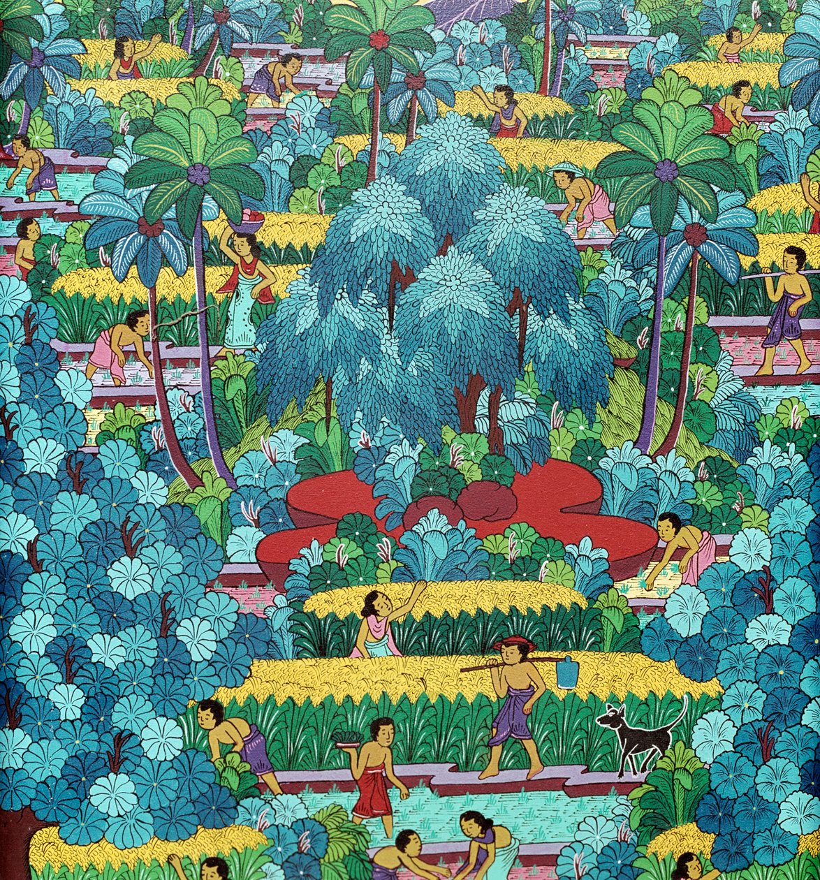 Pintura tradicional balinesa ingénua, Indonésia, século XX de School Balinese