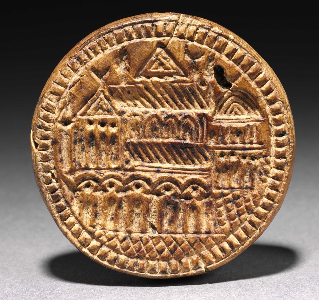 Molde para um Pão Eulogia (Bênção), 600s-900s (madeira) de School Byzantine