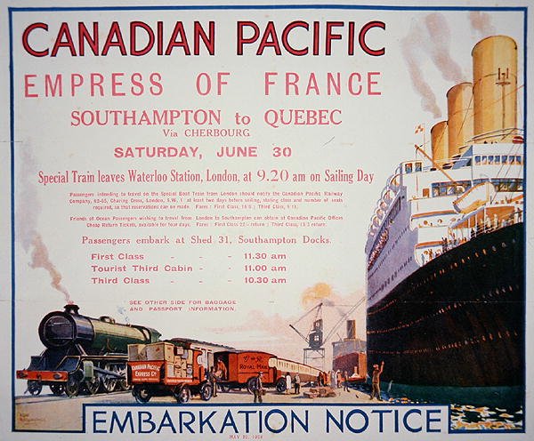 Cartaz "Imperatriz da França" do Pacífico Canadense de School Canadian