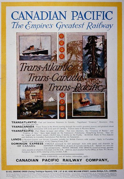 Cartaz do Império do Pacífico Canadense, o Greatest Railway de School Canadian
