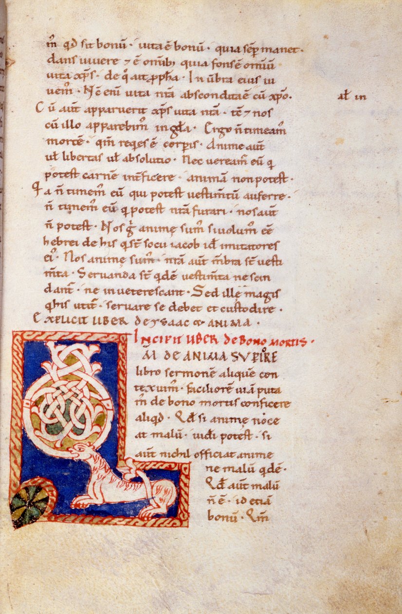 Página do Antigo Testamento em miniatura. Século XIII. Era Carolíngia. Biblioteca Trivulziana, Milão. de School Carolingian