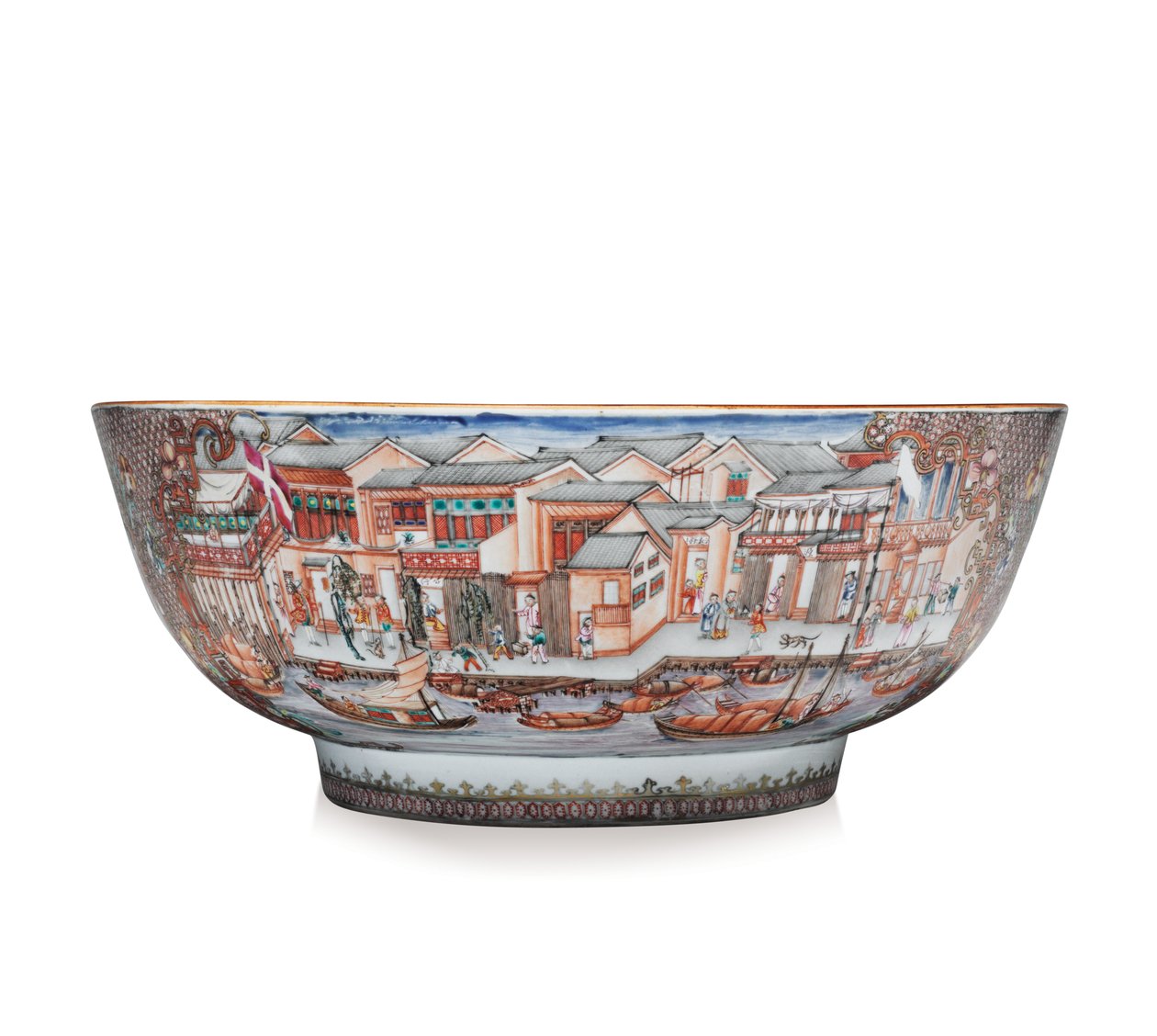 Uma tigela grande de Hong, c.1785 (cerâmica) de School Chinese