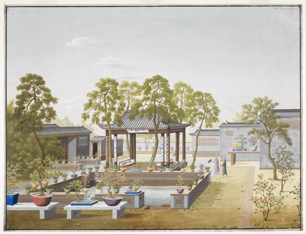 Adicionar ou 2127 Desenho do jardim de um comerciante chinês de School Chinese