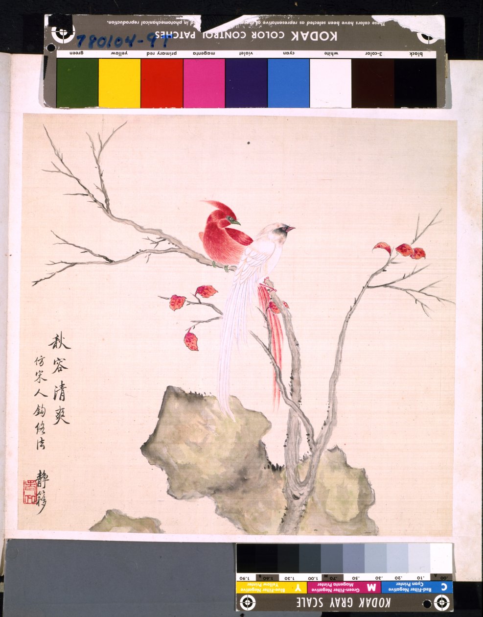 Álbum de flores e pássaros, data desconhecida (tinta e cor sobre seda) de School Chinese