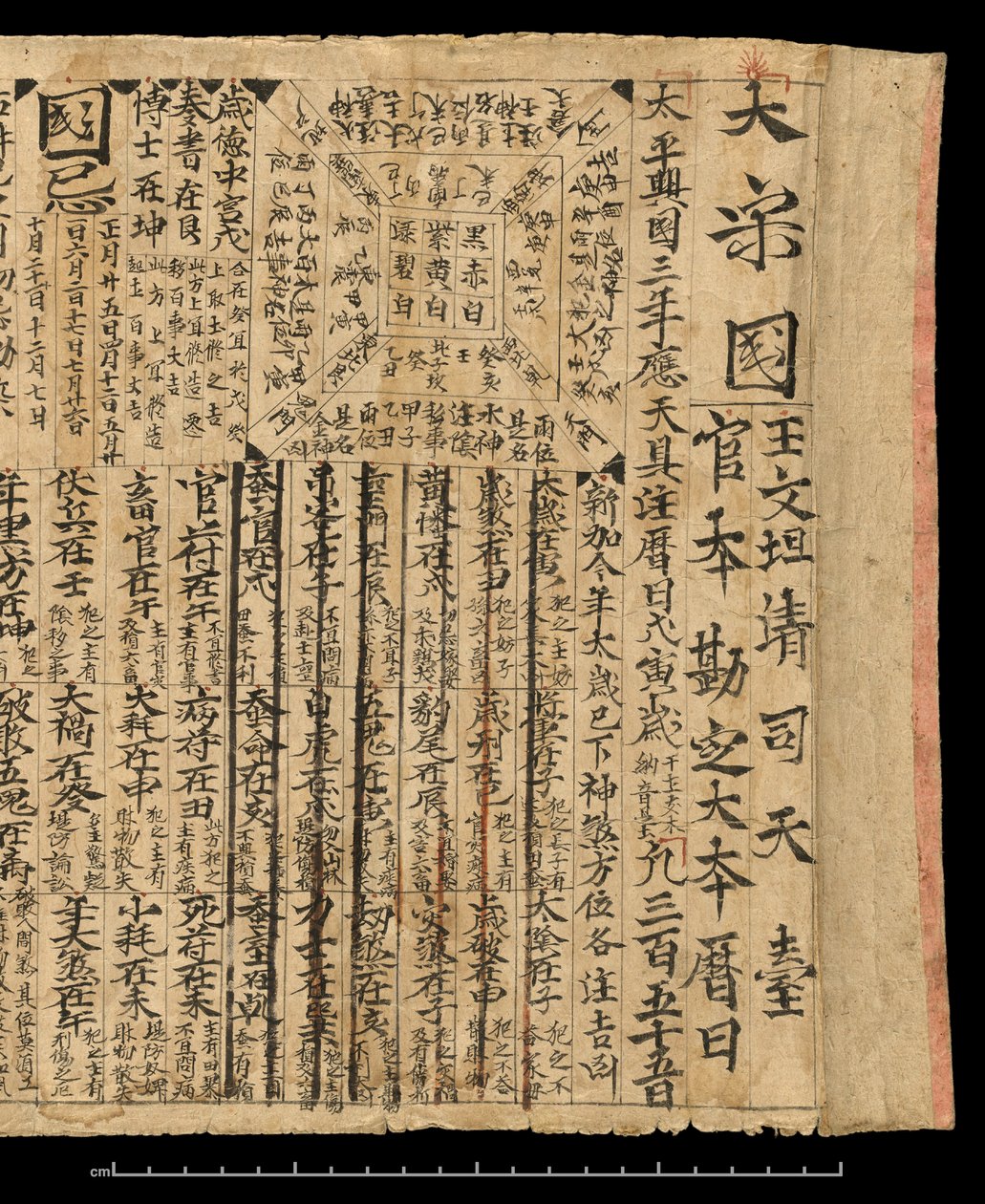 Almanaque para AD 978, Dunhuang Mogao, China, c.978 (tinta sobre papel) de School Chinese