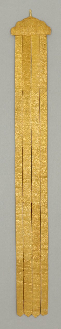 Banderole/Temple Hanging, c.18 Century (Brocado de seda) de School Chinese
