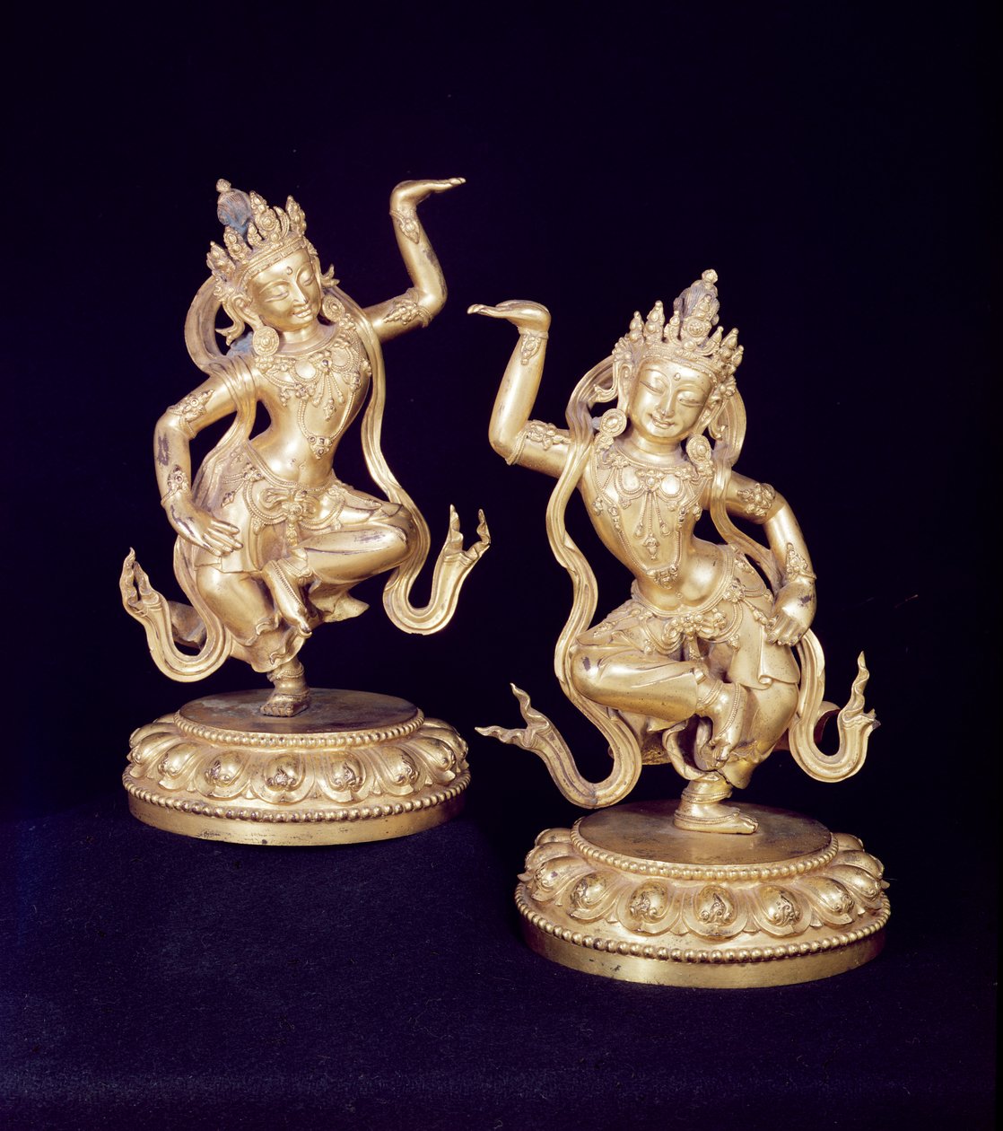 Bodhisattva, par de figuras de Husante de School Chinese