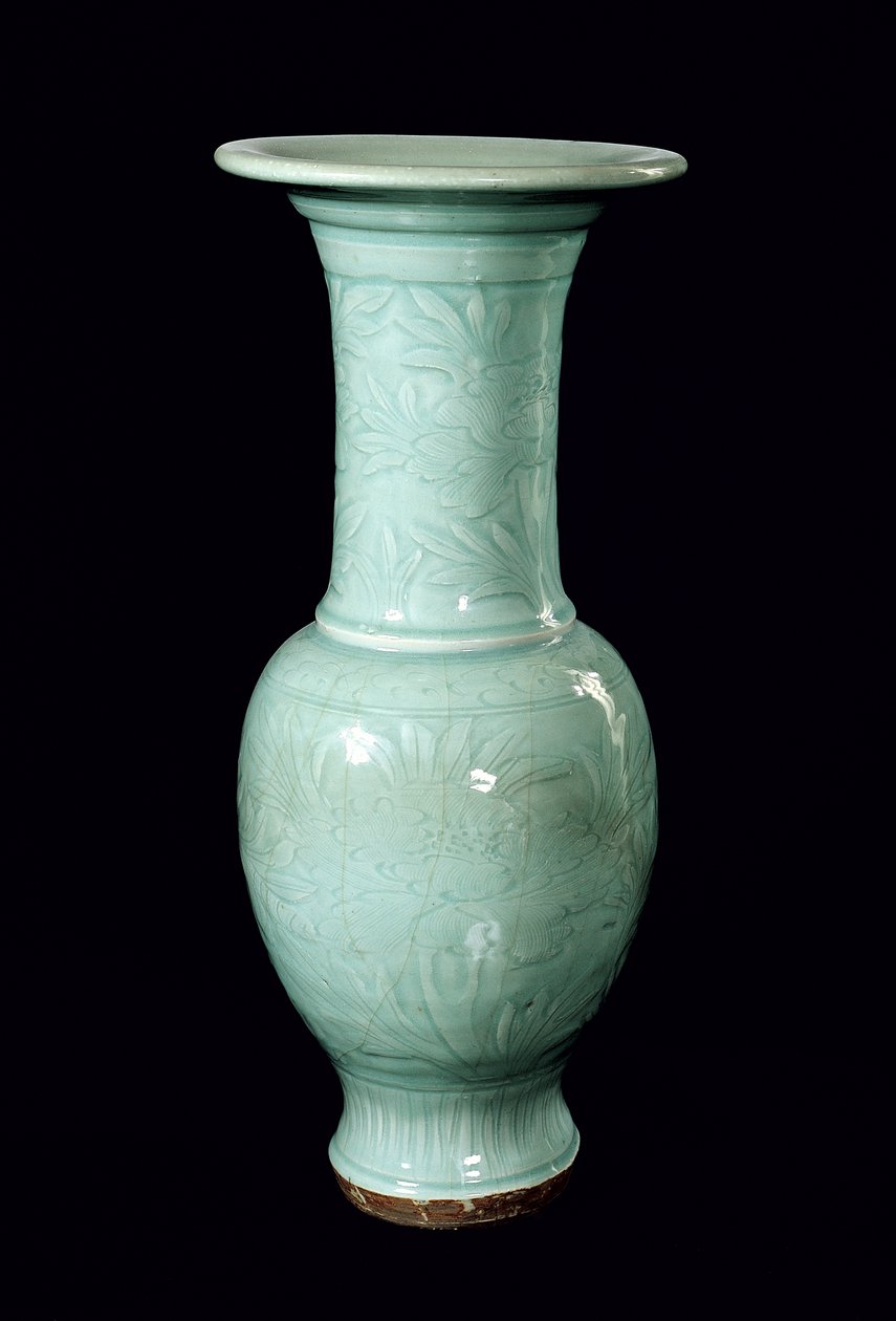 Vaso de Celadon, Yuan Dynasty (1260-1368) (cerâmica) de School Chinese