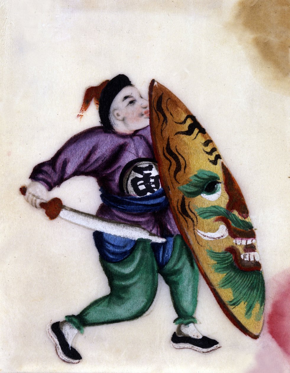 Soldado chinês com espada e escudo. de School Chinese