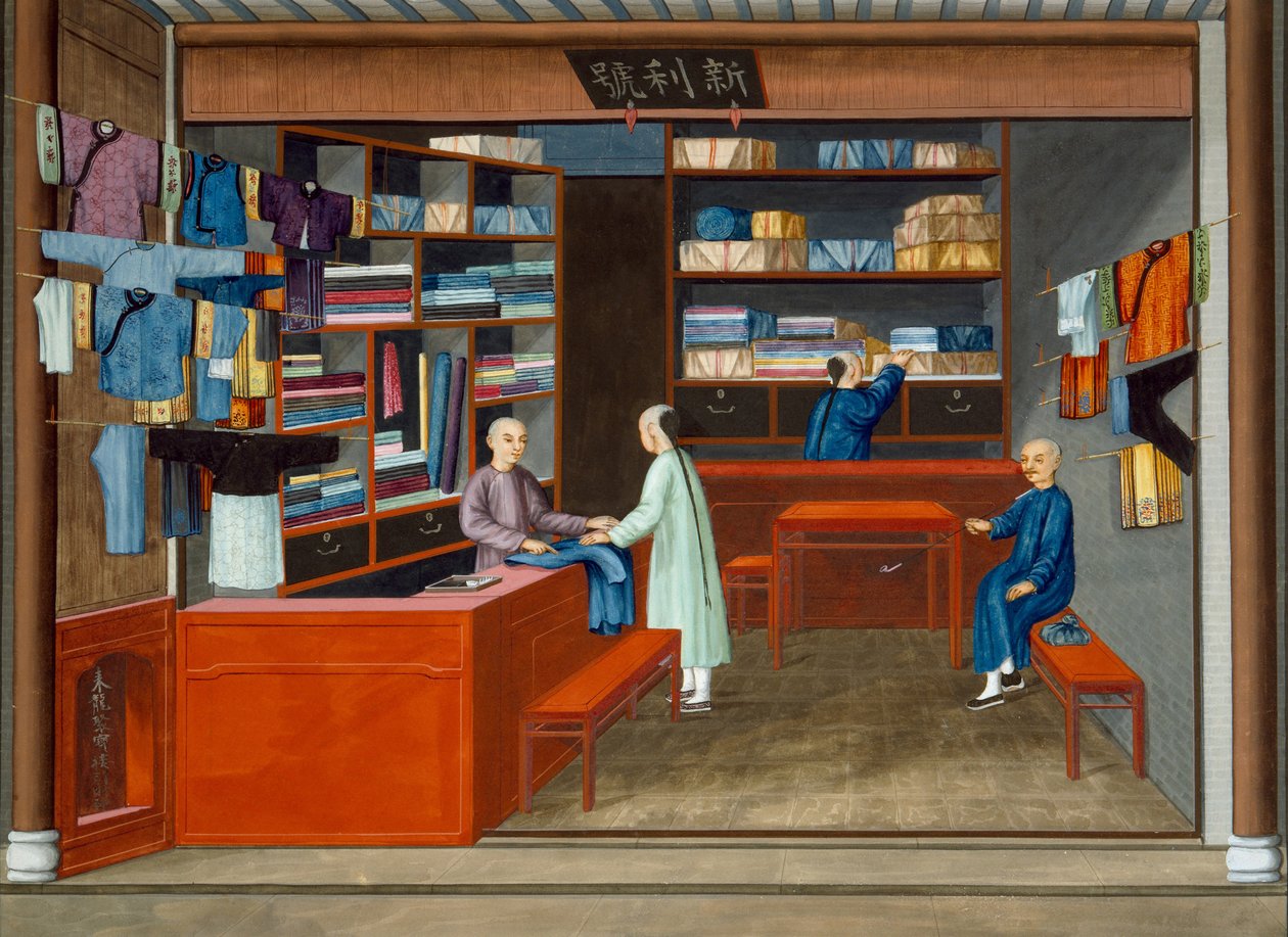 Loja de roupa (guache sobre papel) de School Chinese