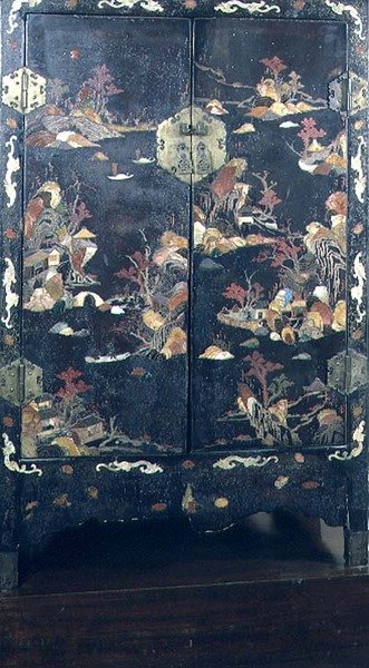 Gabinete decorado, Coromandel de School Chinese