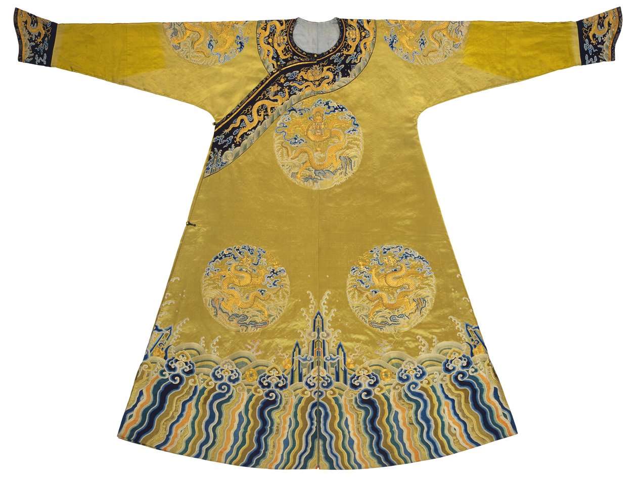 Robe Qiu Xiangse&39;Dragon &39;bordado, Longpao, início do século 18 (seda) de School Chinese