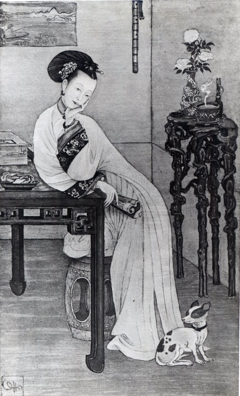 Imperatriz Dowager Cixi (litho) de School Chinese
